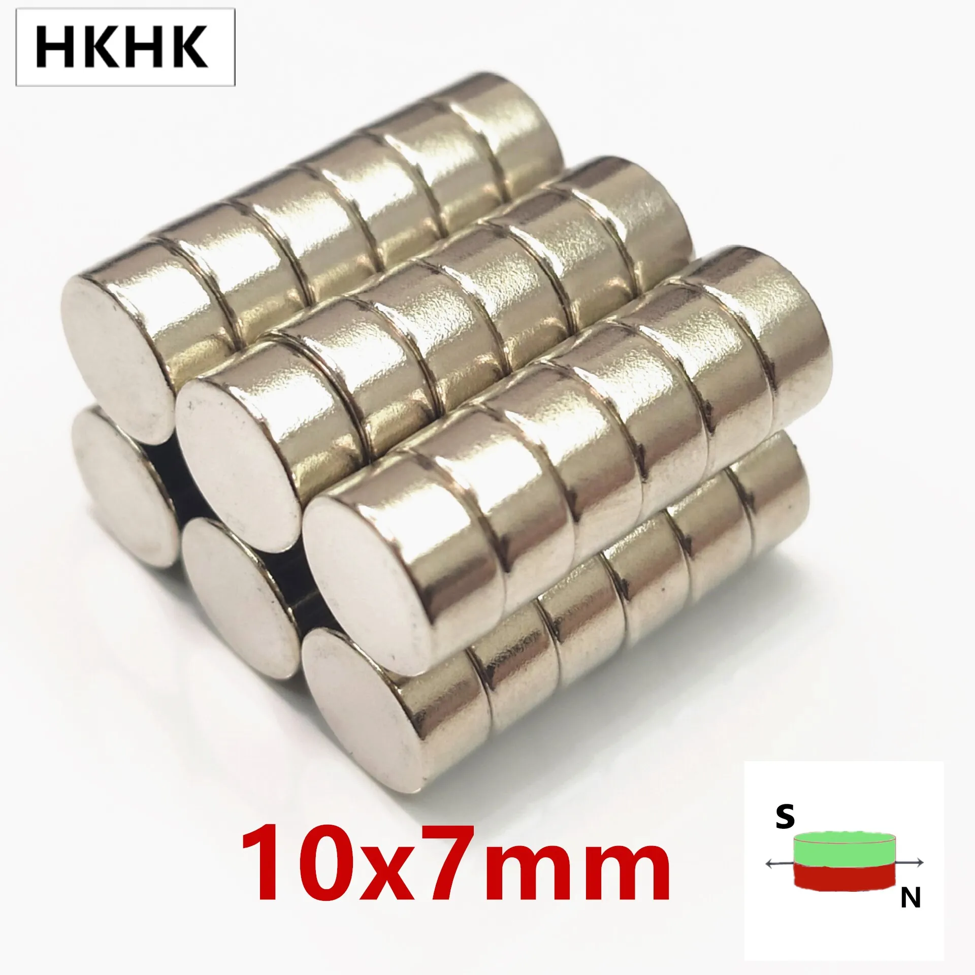 Неодимовый магнит 10 мм x 7 мм, супермощный сильный постоянный, imanes N35, Круглый NdFeB 10x7, магнитный стандарт