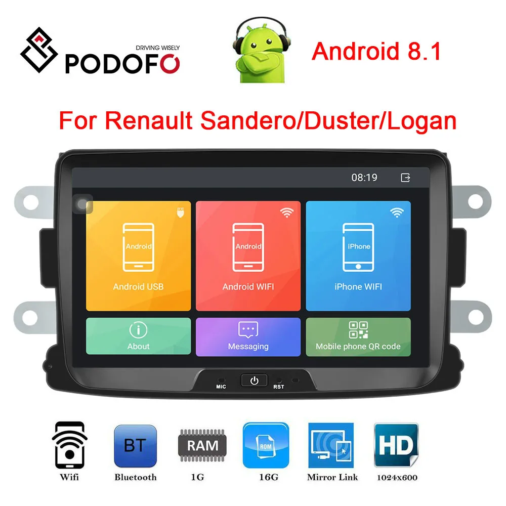 Автомобильный мультимедийный комплект Podofo 2 Din MP5 плеер 8 &quot Android радио GPS MirrorLink