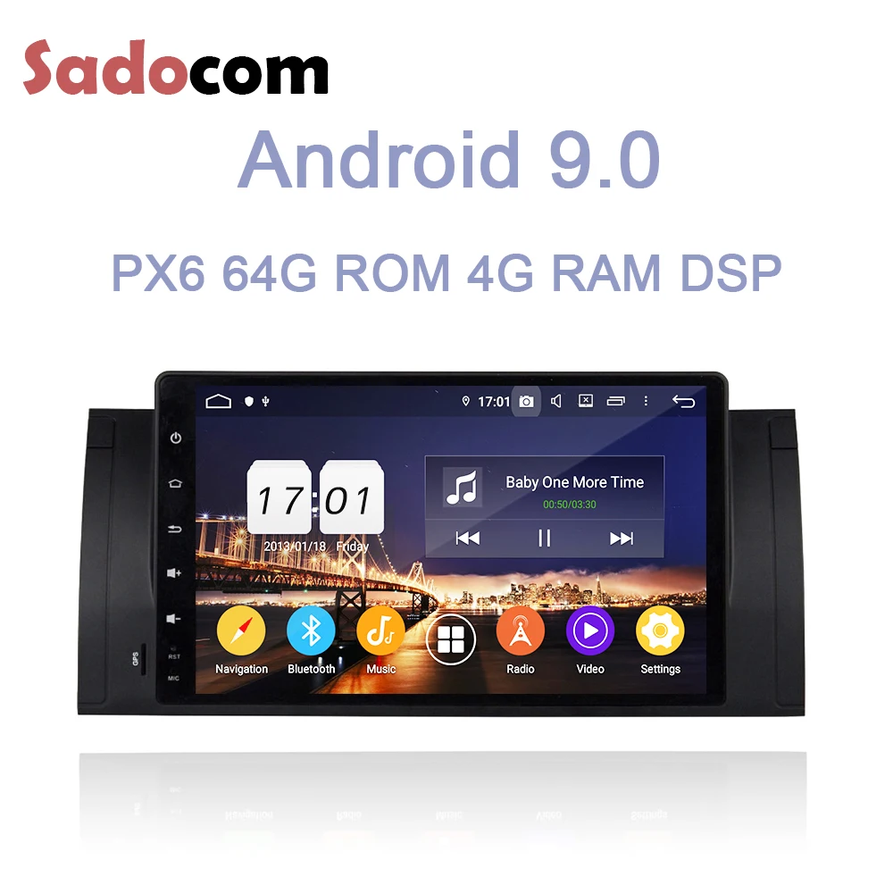 PX6 HD Android 9 0 Bluetooth 4 2 Гб ОЗУ 8 ядер 64 ПЗУ автомобильный dvd плеер для BMW M5 E39 X5 E53 1995 2007 GPS