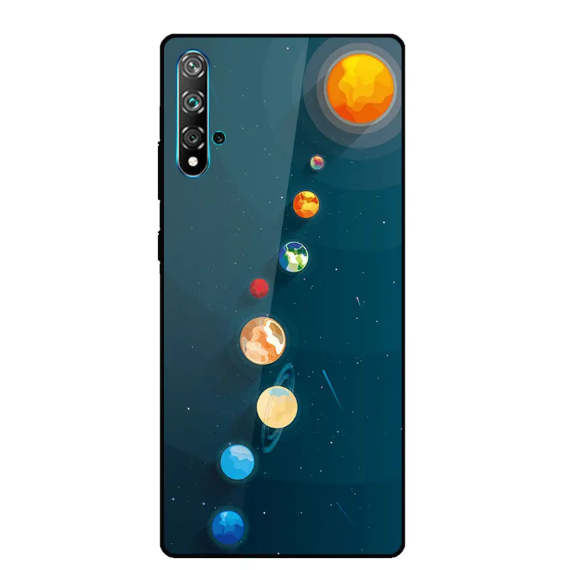 

Huawei Nova 5T Case Ultra Thin Tempered Glass Hard Phone Case For Huawei Nova 5T Honor 20 Silicone Bumper Shockproof Back Cover