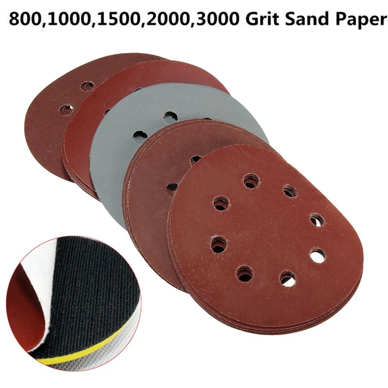 

5 800,1000,1500,2000,3000 Grit Hook Loop Pads Sanding Disc Sandpaper Sander