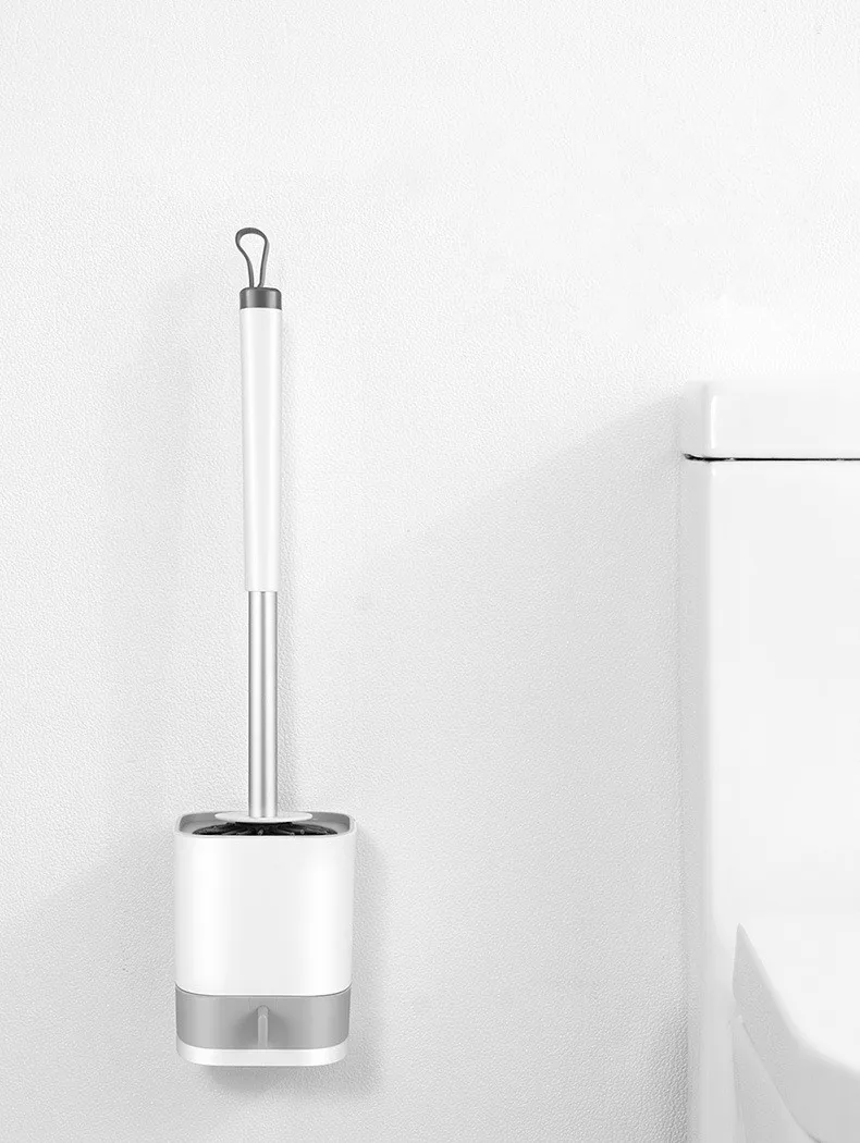 

Алюминий. Инструмент Для Чистки унитаза из сплава, с силиконовой щеткой, набор аксессуаров для ванной комнаты, инструмент для очистки с настенным креплением OK 1170