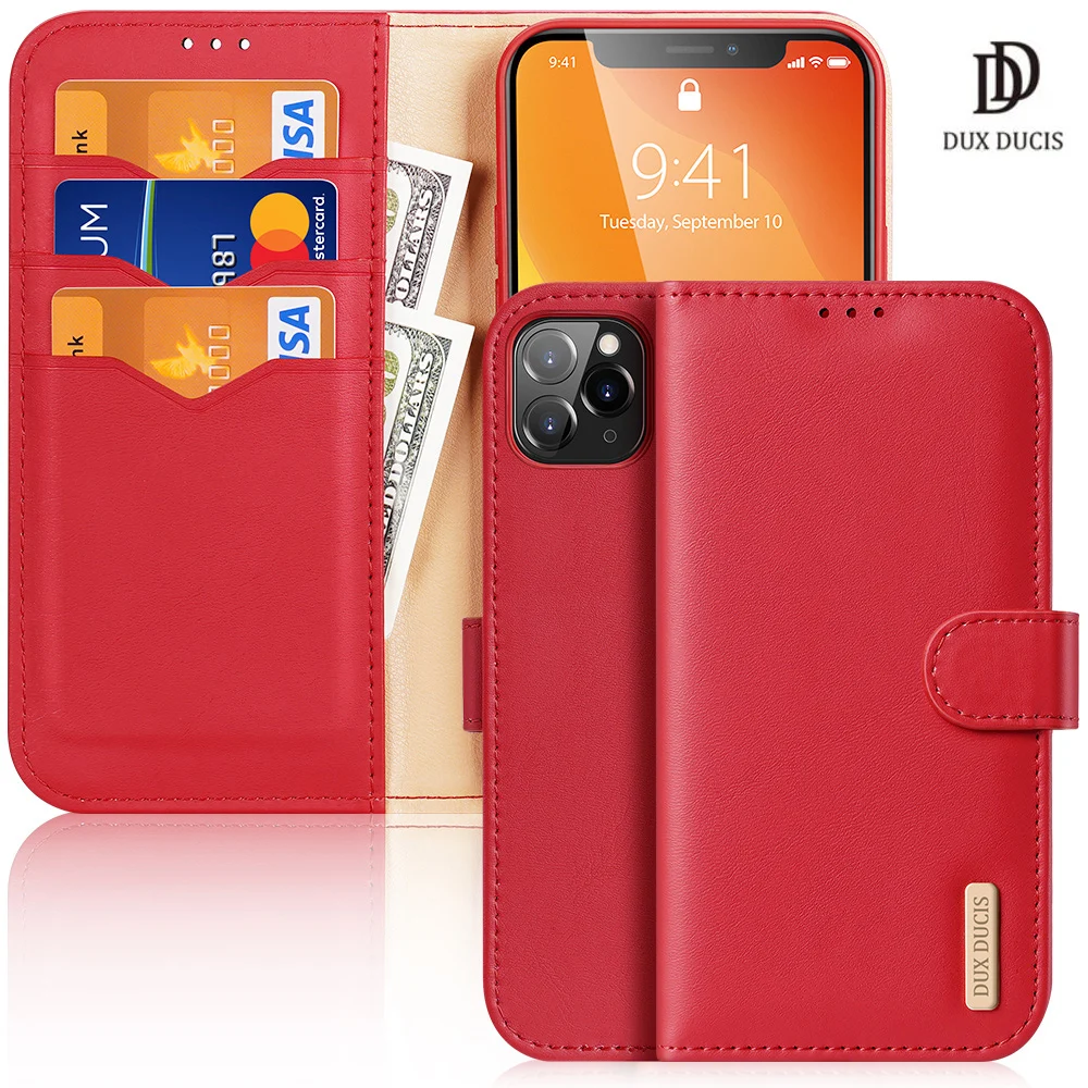

Case For APPLE iPhone 11Pro DUX DUCIS Hivo Series Flip Cover Luxury Leather Wallet Case Full Protection Steady Stand Card Slots