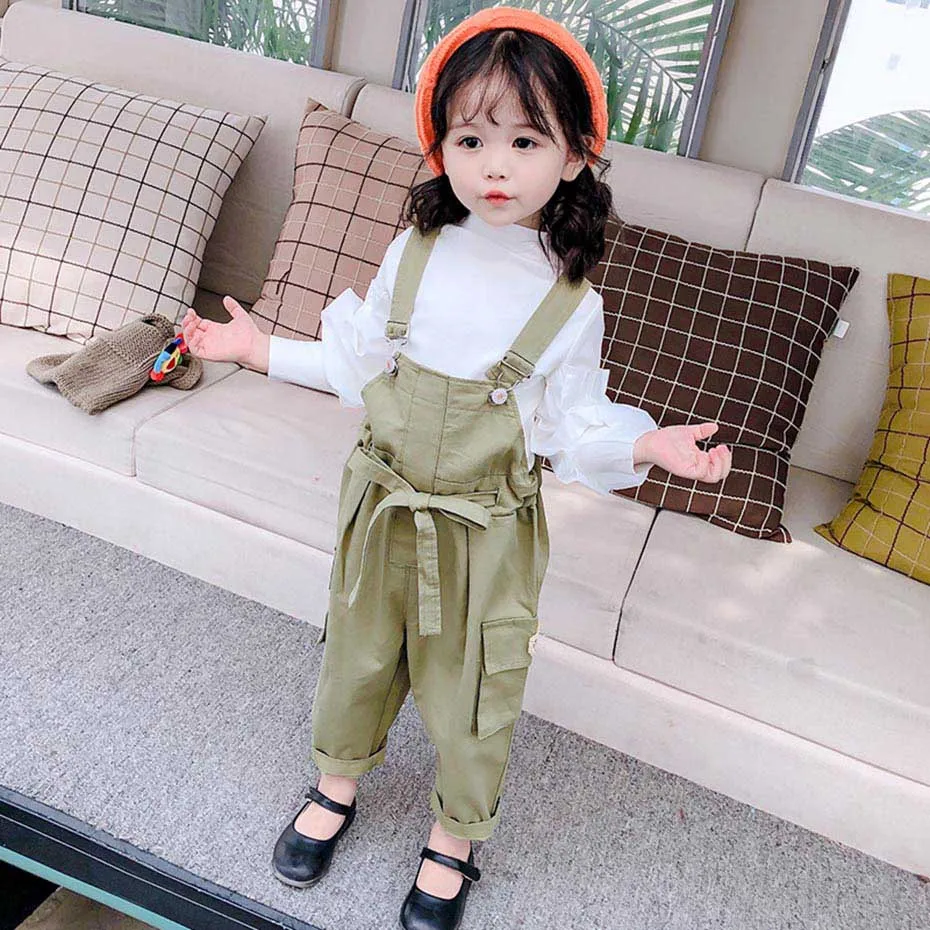 Коллекция 2020 года одежда для малышей рубашка с пышными рукавами и комбинезон