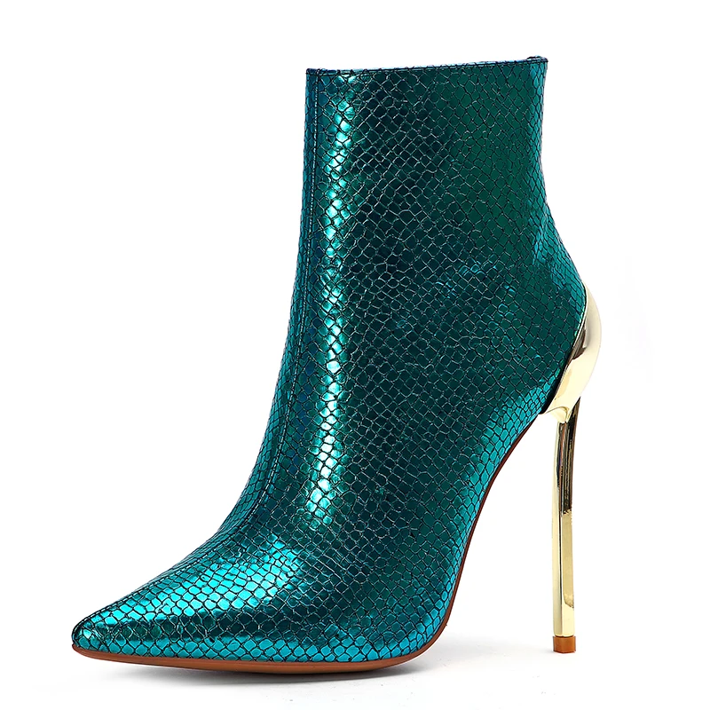 Rimocy/женские ботильоны из натуральной кожи сверкающий верх очень высокий каблук