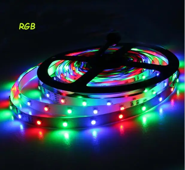 RGB Светодиодная лента 3528 5 м/рулон 60led/M Светодиодные полосы SMD 3528 DC12V Безопасный светодиодный бар RGB/белый/теплый белый RoHS CE - Испускаемый цвет: RGB