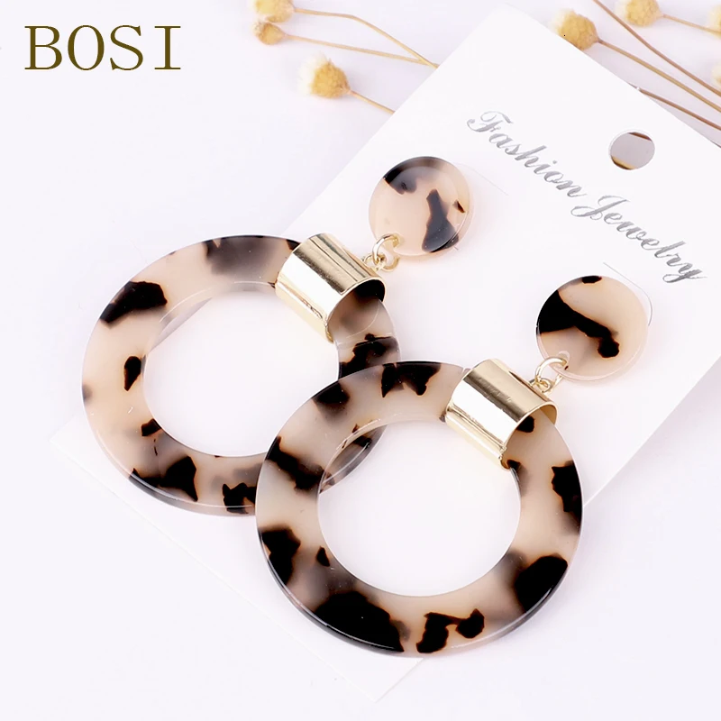 Серьги для женщин, акриловые, Boho, ацетат, висячие серьги, модные, большие, богемные, аксессуары, геометрические, Роскошные, трендовые, для лица