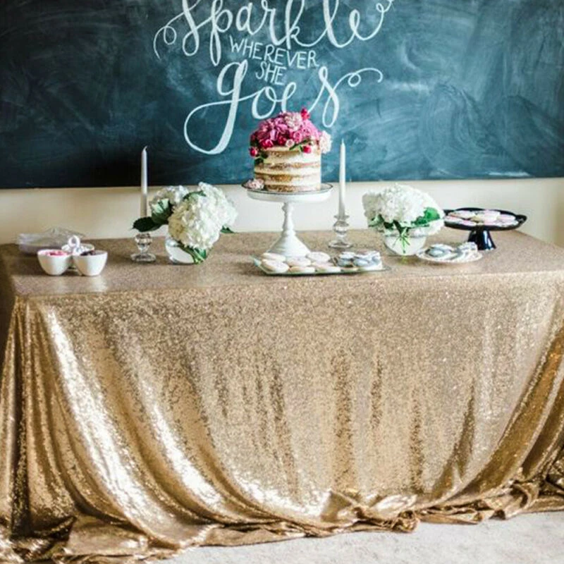 

DIY Rectangle Sequin Glitter Tablecloth Sparkly Table Cloth Cover Wedding Party