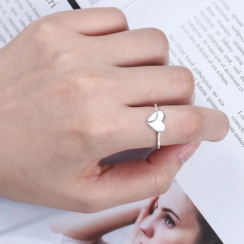 Высокое качество посеребренные кольца для женщин ювелирные изделия милое сердце