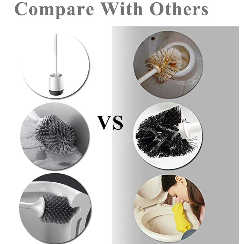 Щетка и держатель для унитаза 2 упаковки силиконовая Для Чистки с сушильным