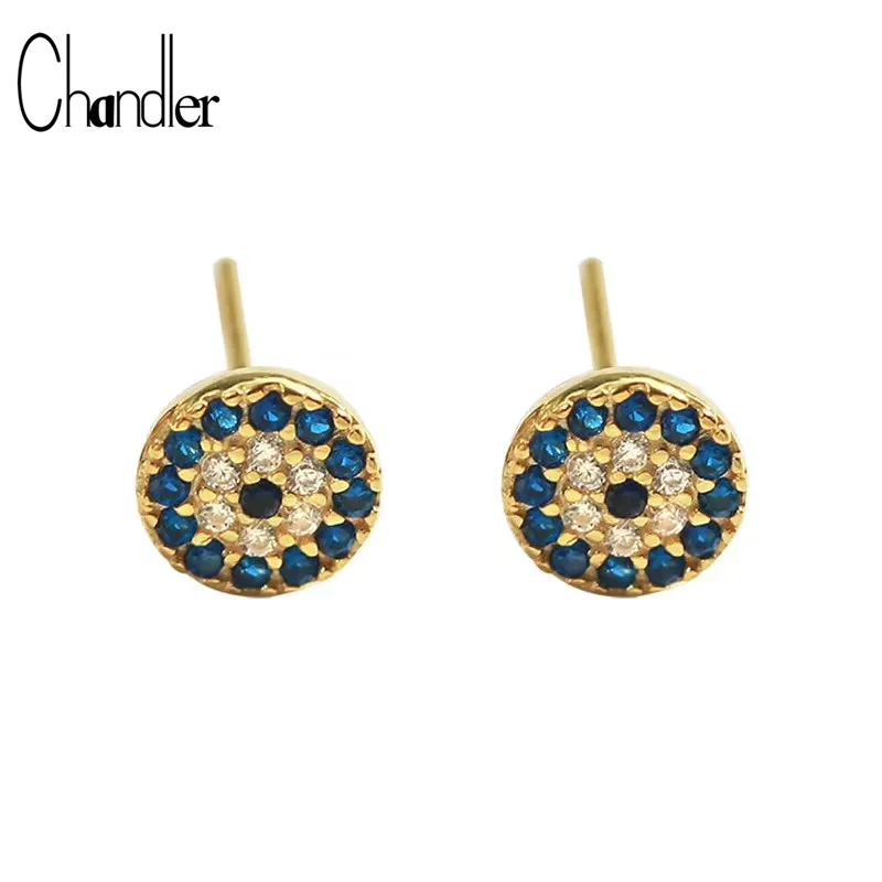 Чандлер Бохо микро проложенные серьги сглаза Круглые ретро классические Bricous для