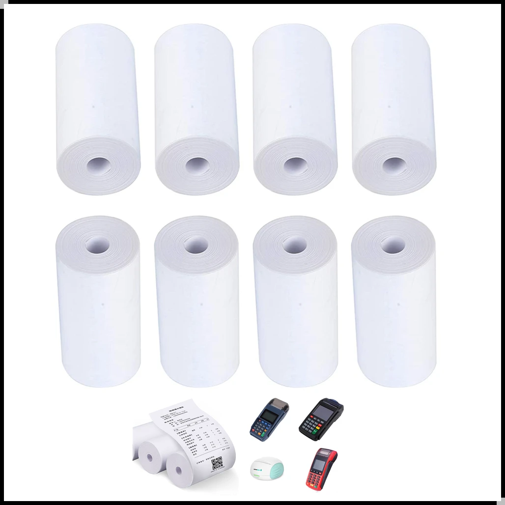 

8 Rolls Thermal Paper Label Paper Thermal Paper for Mobile Bluetooth Cash Registers POS Printer 57*30mm Mini Printer Accessories