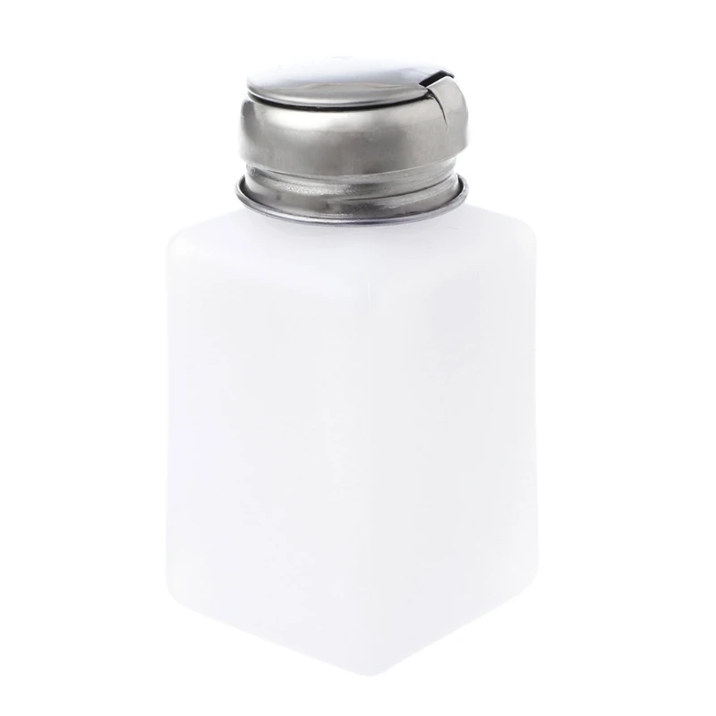 

200ml Nail Polish Makeup Remover Push Down Metal Lid Pump Dispenser Bottle