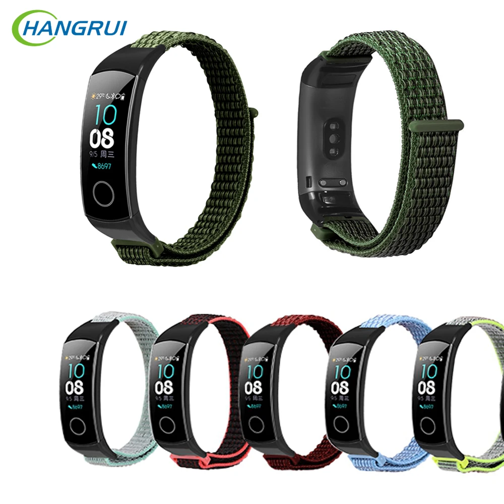 Hangrui браслет для huawei Honor Band 5 Женский Мужской прочный нейлон мягкий изящный ремешок для часов для Honor Band 4 5 браслет для ремня