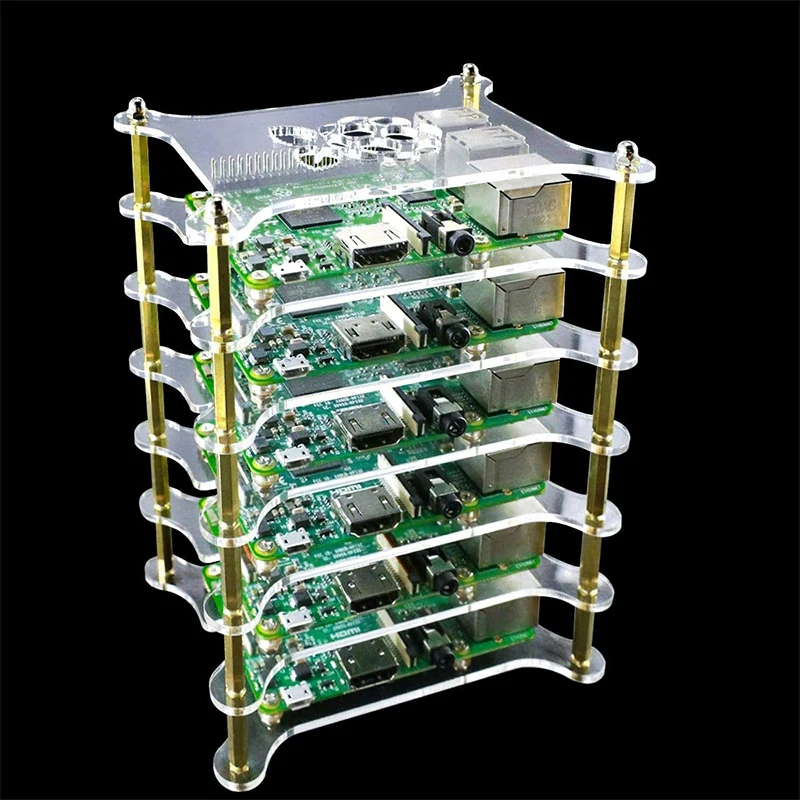 Прозрачный чехол для Raspberry Pi 4B/3B +/3B/2B/B + (без Pi) 6 слоев | Компьютеры и офис