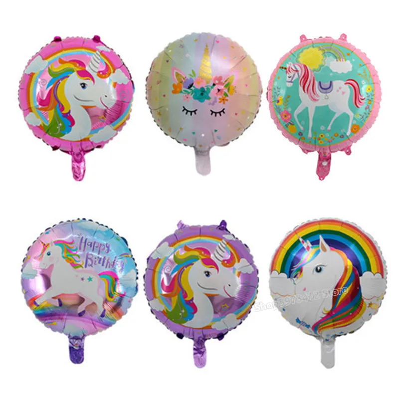 18 дюймовый Единорог шарик из алюминиевой фольги круглые шары пони милый