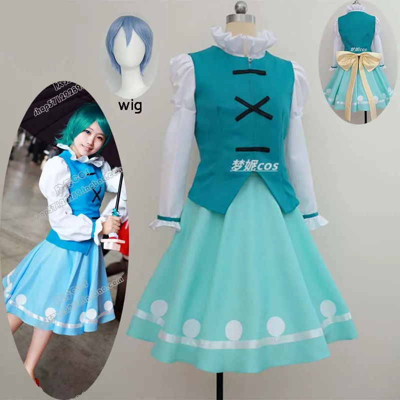 

4PCS Touhou Project Tatara Kogasa women cosplay costume custom any size Halloween men cosplay costumes and wigs free delivery