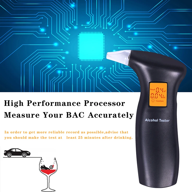 Портативный алкотестер LAMJAD 2019 с 10 мундштуками профессиональный Алкотестер