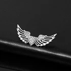 Полые крылья Ангела сердце булавка эстетический Креативный дизайн серебряные крылья со значок с кристаллом брошка на лацканы булавки ювелирные изделия оптом