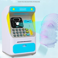 electronic simulated face recognition atm machine piggy bank cash box coin money saving bank auto scroll paper banknote kid gift