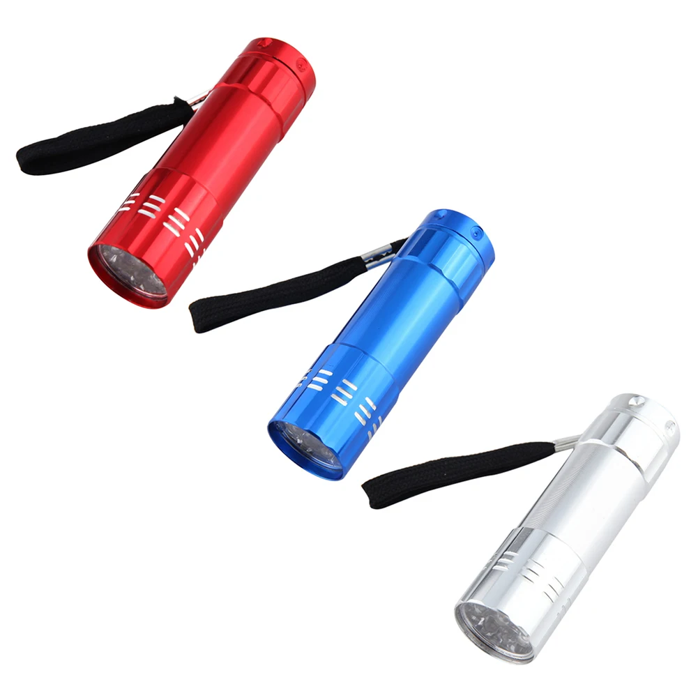 

395nm Ultraviolet 9 LED Flashlights UV Light Torch Portable Waterproof for Hunting Money Checker Detection without Battery