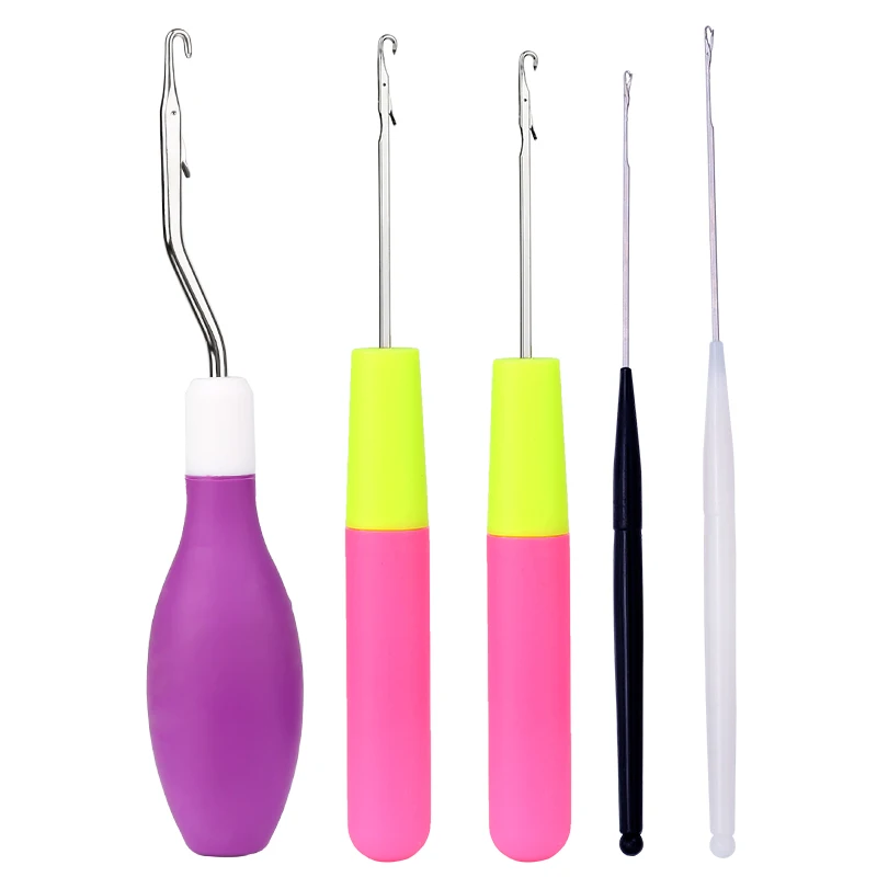 LMDZ 5 шт. набор игл для вязания крючком плетеная защелка Hoo Ткачество волос дредлок