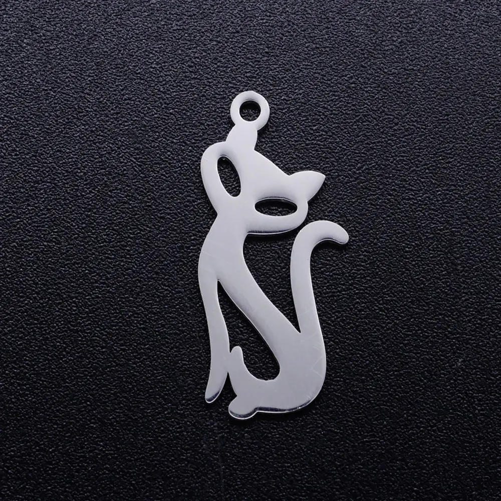 5pcs/lot Animal Cat Kitty DIY Charms - Stainless Steel Peacock Pendant Butterfly Dragonfly Bee Connectors - Wholesale and Durable Charm image 6