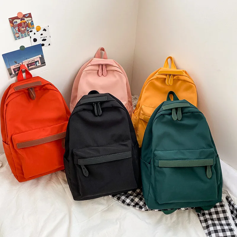 

2020 Backpack Women Backpack Fashion Women Shoulder Bag solid color School Bag For Teenage Girl Children Backpacks Travel Bag