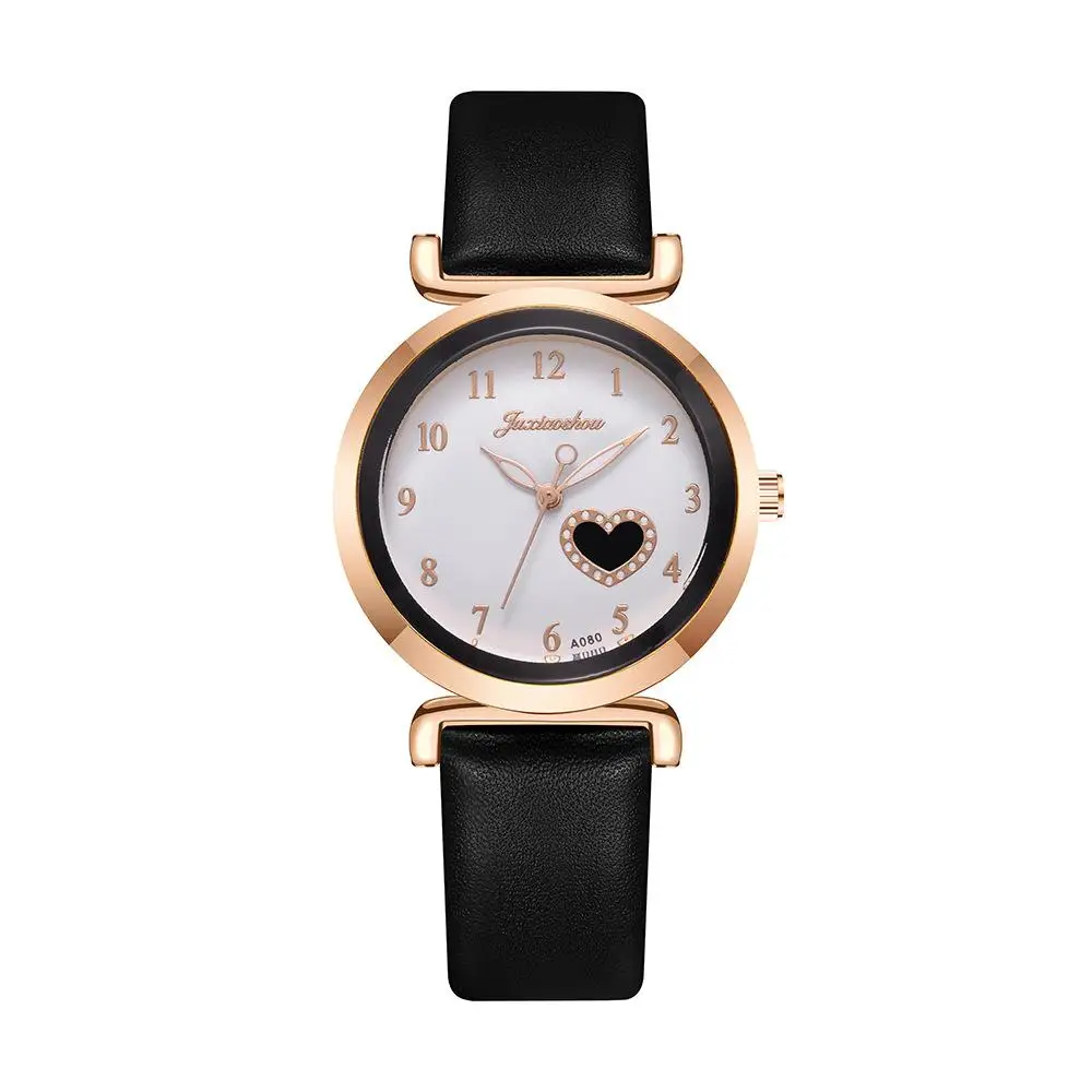 

Love scale simple women quartz watch with vintage leather band 2021 lovely design luxury women's fashion clock female watches