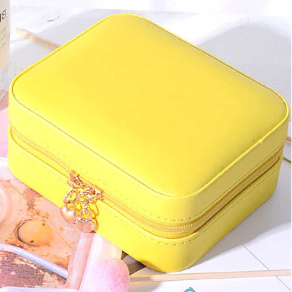 

Jewelry Box Storage Case With Mirror Portable Organizer Earring Display Travel Bracelet Ring