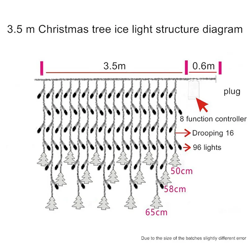 

80led 10M LED icicle curtain light string Christmas tree style fairy tale lamp bedroom living room garden Xmas atmosphere decor