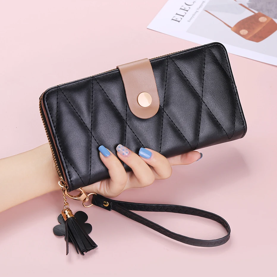 

New Fashion Wallet for Women Long Leather Zipper Wallet Ladies Clutch Money Bag Luxury Coin Purses Card Holders