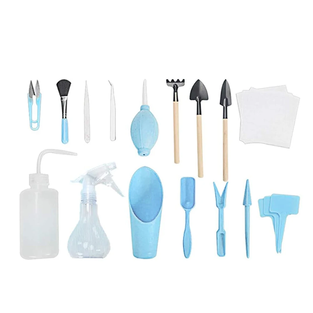 

7/12/16X Multifunction Mini Garden Tools Set Succulent Plants Watering Bottles Miniature Garden Planted Tools Bucket Shovel Tool