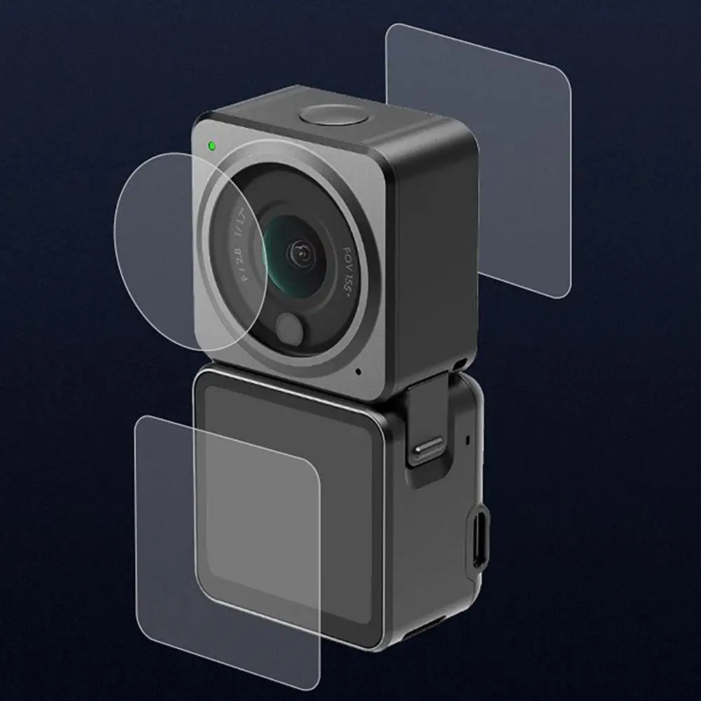 

Комплект из 3 закаленных HD-стекла 9H Nano, Защита экрана для спортивной камеры DJI Action 2, устойчивая к царапинам Защитная пленка, аксессуары