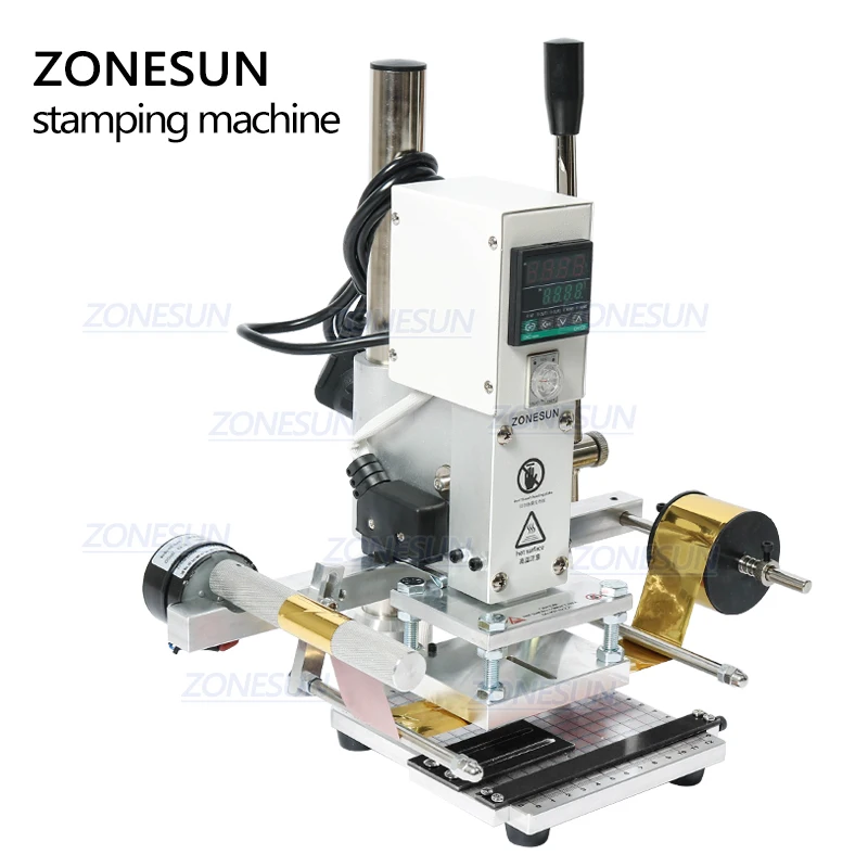 

ZONESUN ZS-90A Automatic Hot Foil Stamping Machine Personality Leather Wallet Belt Wood Brand Logo Embossing Heat Press Machine