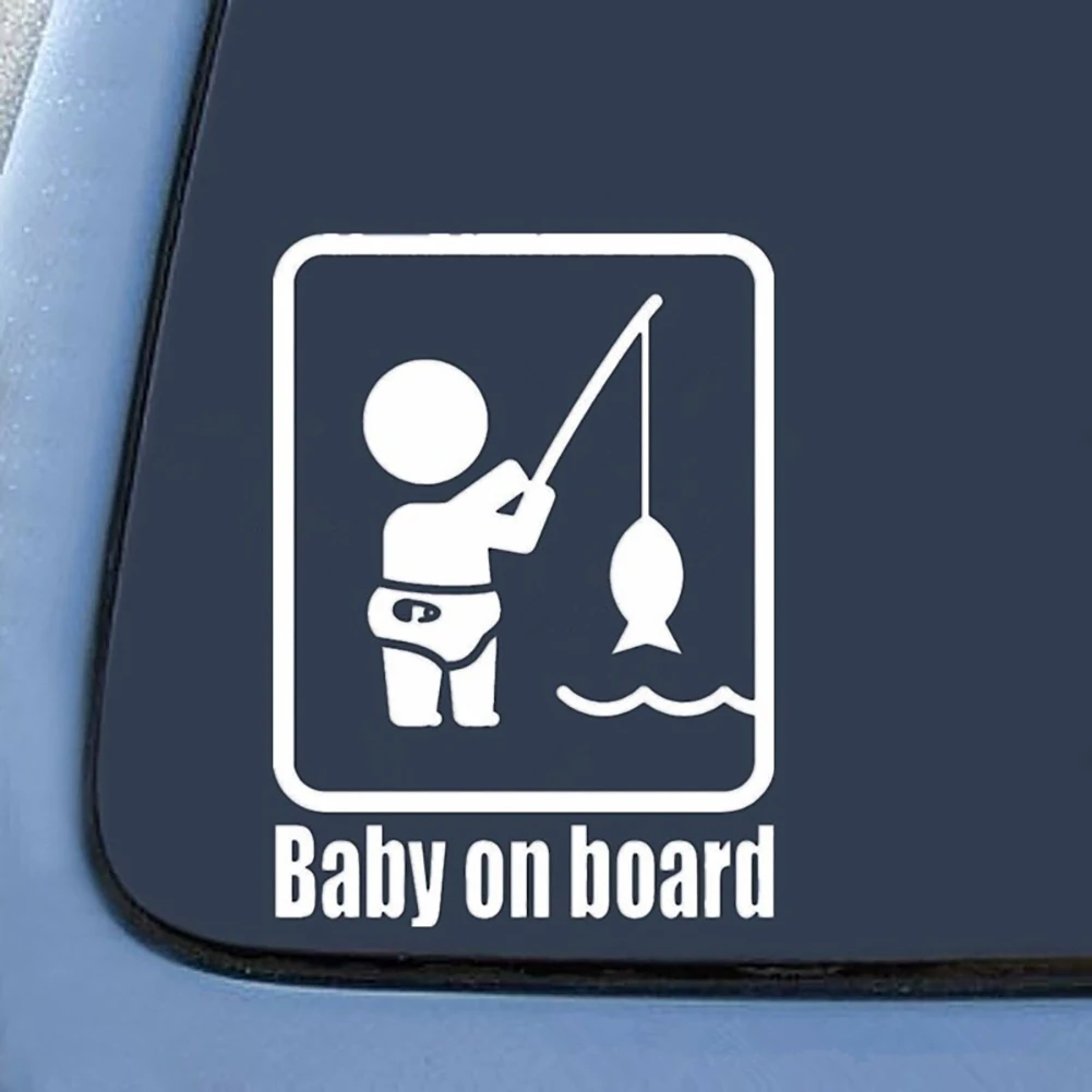 50% HOT SALES Funny Fishing Baby on Board Car Vehicle Reflective Decals Sticker Decoration | Автомобили и мотоциклы