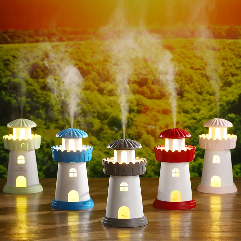 

ELOOLE 150 ML Mini USB Humidifier Lighthouse Shape Ultra-Silent For Room Car Office Creative Birthday Gift Spray Mist Diffuser