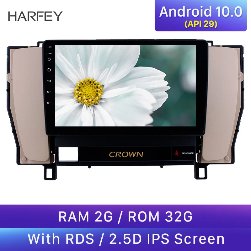 Автомагнитола Harfey с сенсорным экраном 9 дюймов GPS Android 10 0 для Toyota Old Crown левая рука