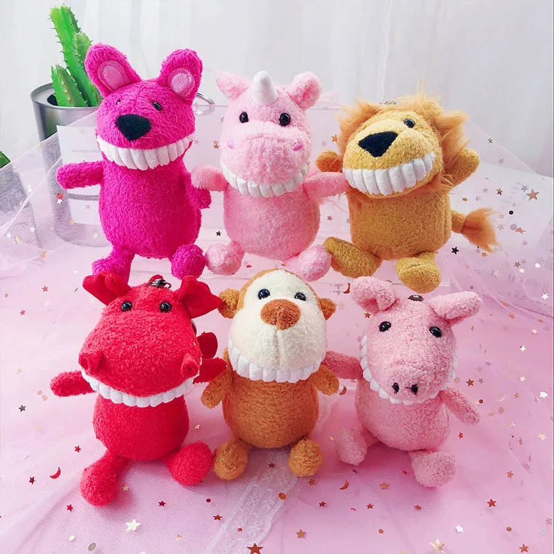 Супер милые животные куклы для брелков Плюшевый единорог Лев свинка лягушка
