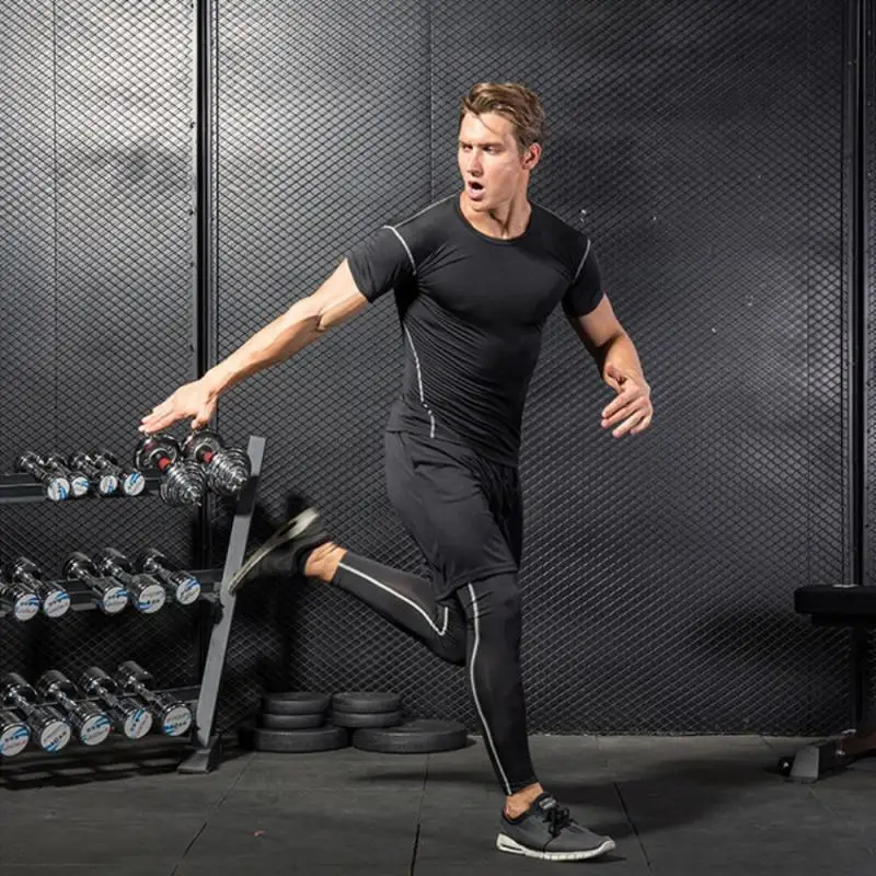 

5colors Running Fitness Clothing Basketball Training Clothing Elastic Breathable Sports Tight-fitting Quick-drying Short-sleeved