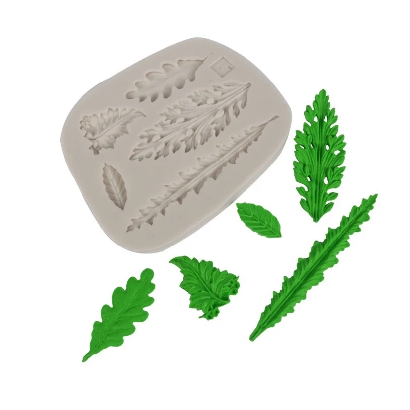 

Wholesale10 Pcs/lot Leaves Shapes Silicone Sugarcraft Mould, Fondant Cake Decorating Tools Bakeware