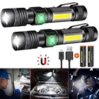 Магнитный хвост вспышка светильник USB Перезаряжаемые фонарь COB бортовой светильник рабочий светильник эксклюзивная карманная вспышка светильник Водонепроницаемый масштабируемый Фонарь ручной светильник