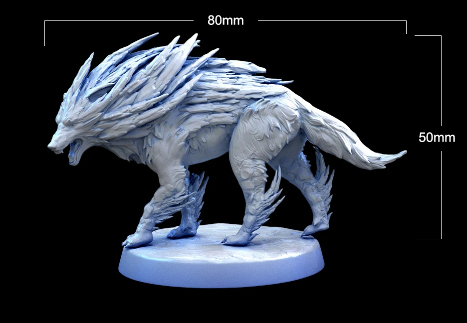 

Resin Model Wild Ice Wolf Figure Unpainted No Color DW-038