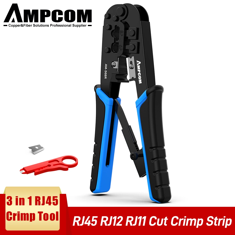 AMPCOM rj45 щипцы RJ11 RJ45 обжимной инструмент интернетной сети LAN. Кабель резак