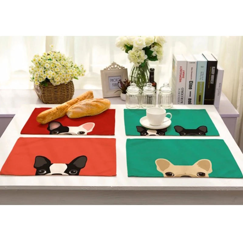 42x32 см милая собака шаблон хлопок белье подставка в стиле Вестерн столовые