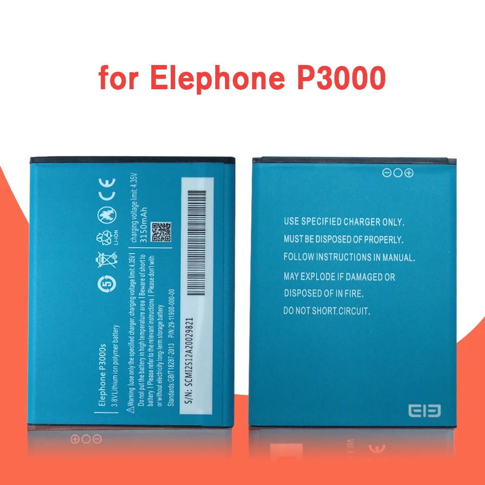 100% Оригинальный аккумулятор Elephone P3000 + P3000S перезаряжаемый резервный литий