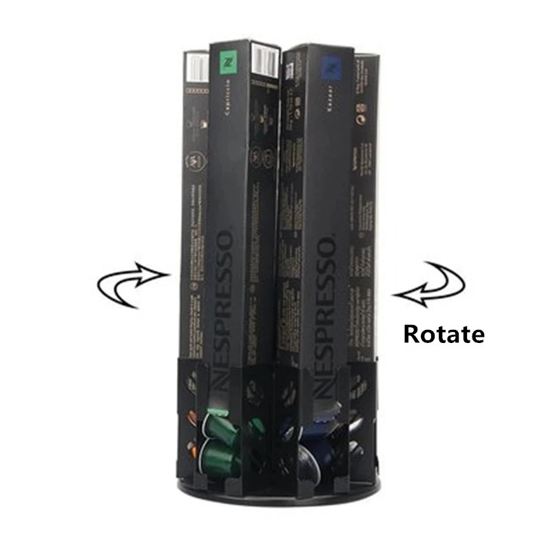 Новинка 2020 вращающаяся стойка Nespresso держатель для кофейных капсул с черным