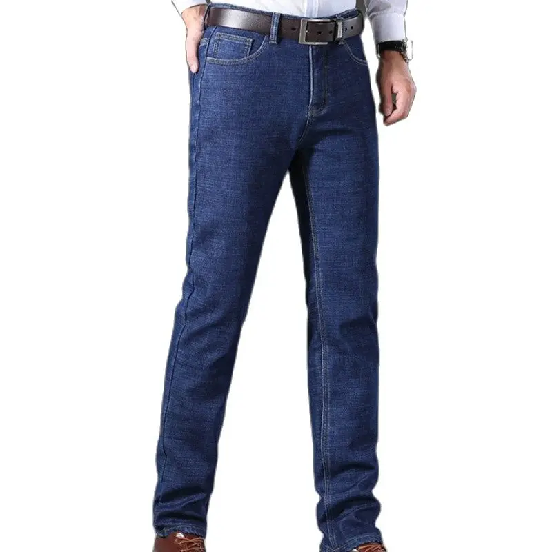 

Мужские прямые джинсовые брюки, повседневные облегающие деловые брюки, 1 шт., 2022