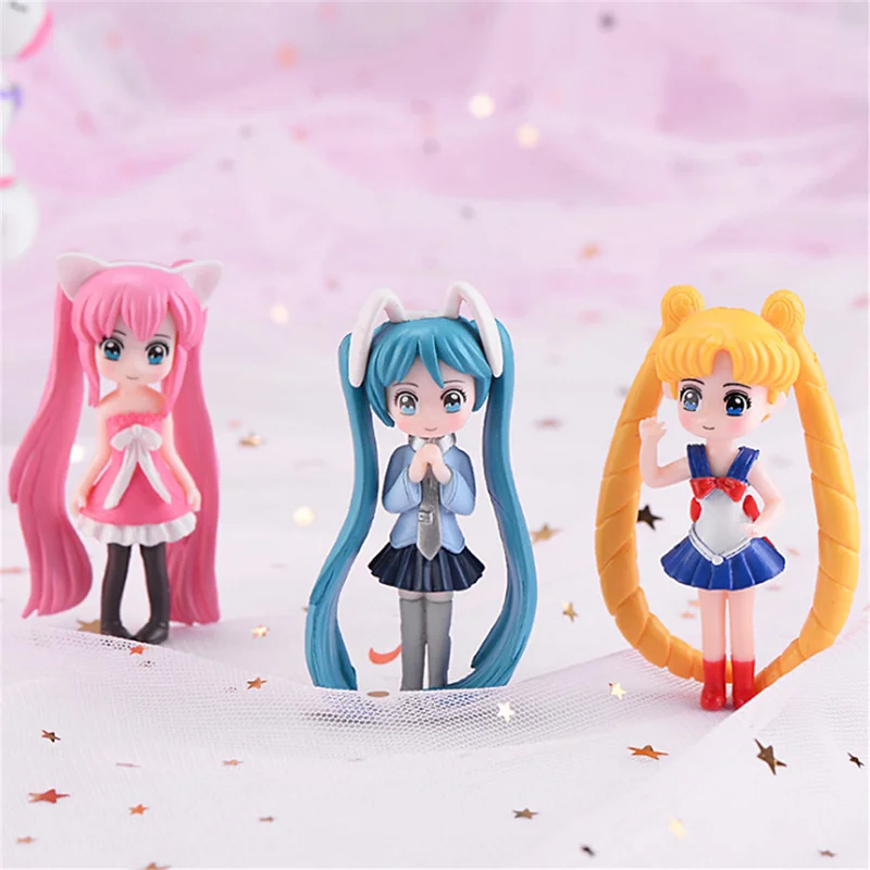 

Miniatures Cartoon Kids Gifts Long Hair Beauty Figurine DIY Teen Heart Decoration Cake Decoration Fairy Garden Home Decor