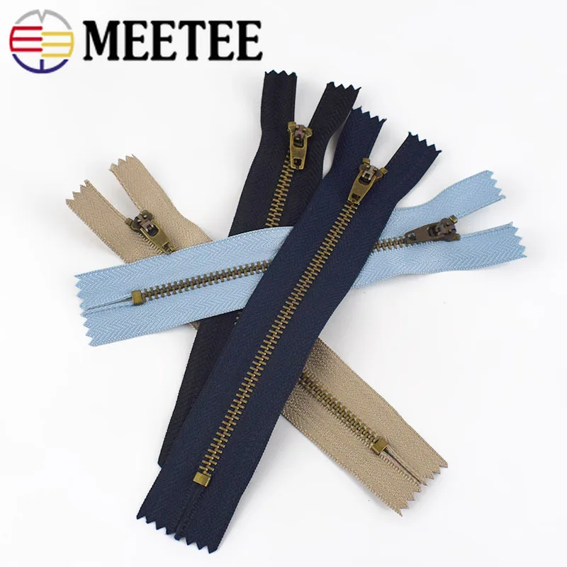 Meetee 10 шт. 10/13/15/18 см 4 # закрытые металлические сумки на молнии для брюк карман с